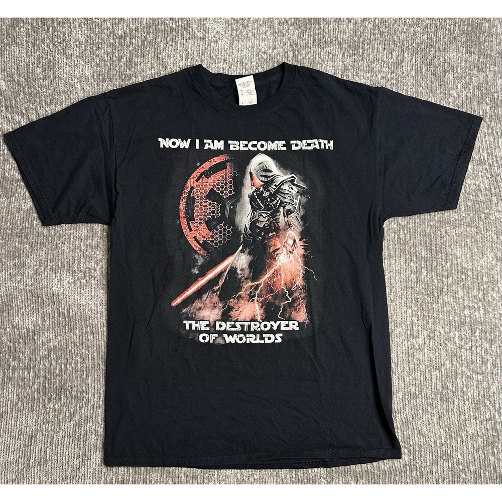 Star Wars Sith Graphic T Shirt Mens Large Black Double Sided Dark Side Tee